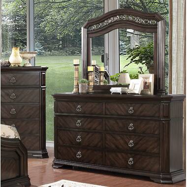 White 8 drawer store dresser with mirror